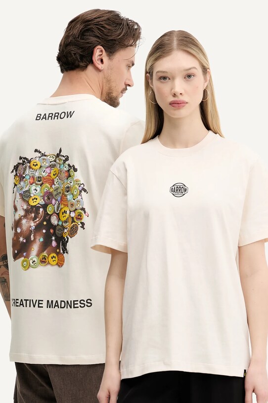Barrow tricou din bumbac print bej S5BWUATH157