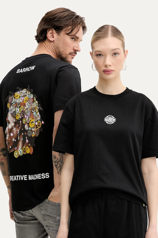 Хлопковая футболка Barrow хлопок чёрный S5BWUATH157