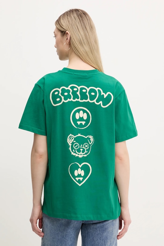 Ρούχα Βαμβακερό μπλουζάκι Barrow S5BWUATH159 πράσινο