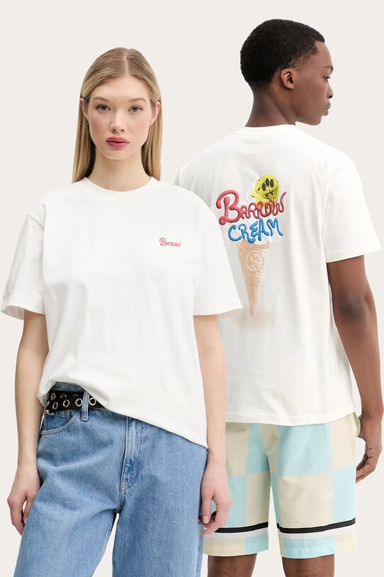 Barrow t-shirt bawełniany nadruk biały S5BWUATH161