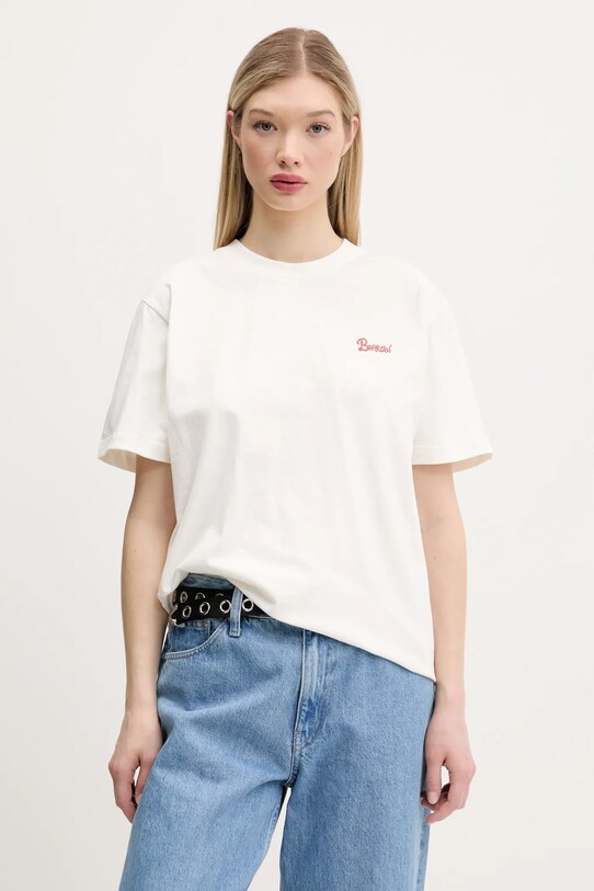 Odzież Barrow t-shirt bawełniany S5BWUATH161 biały