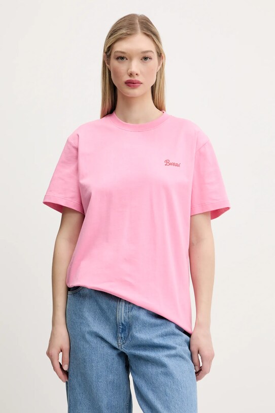 Odzież Barrow t-shirt bawełniany S5BWUATH161 różowy