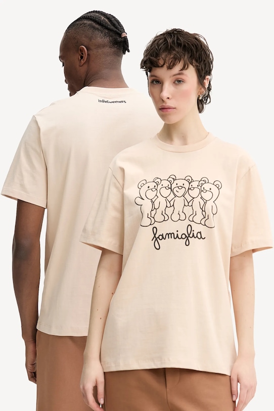 Inbetweeners tricou din bumbac print bej S5TWUATH031