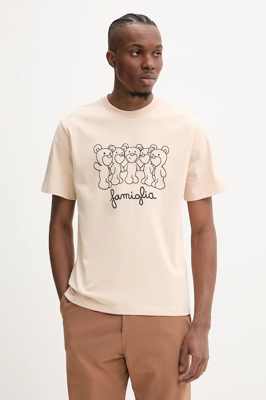 Inbetweeners tricou din bumbac print bej S5TWUATH031