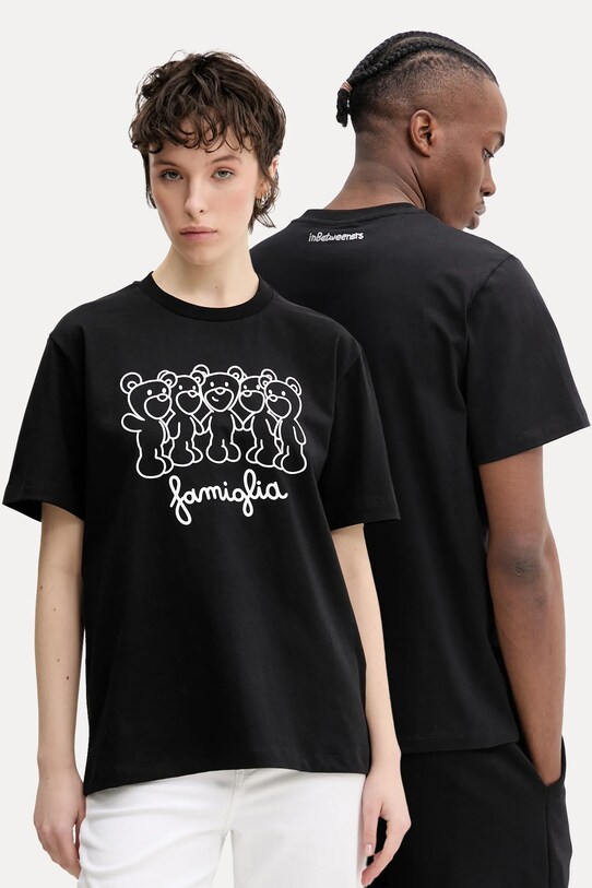 Inbetweeners tricou din bumbac print negru S5TWUATH031