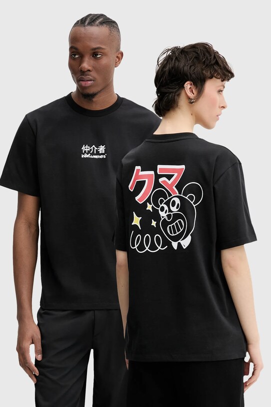 Inbetweeners t-shirt bawełniany nadruk czarny S5TWUATH036