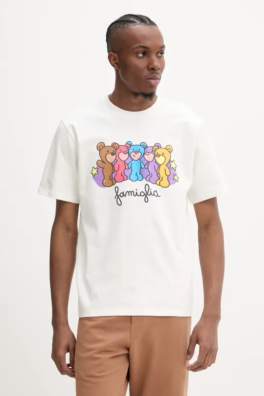 Inbetweeners t-shirt bawełniany nadruk beżowy S5TWUATH040