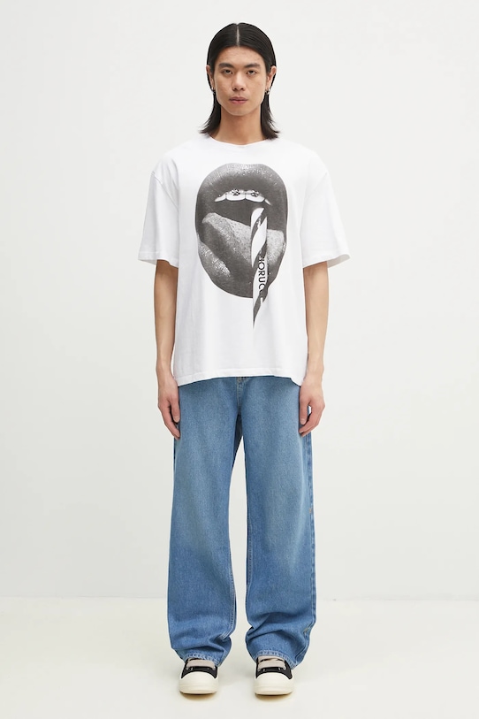 Fiorucci t-shirt bawełniany Mouth Print Boxy U02SPTSH103CJ01WH05