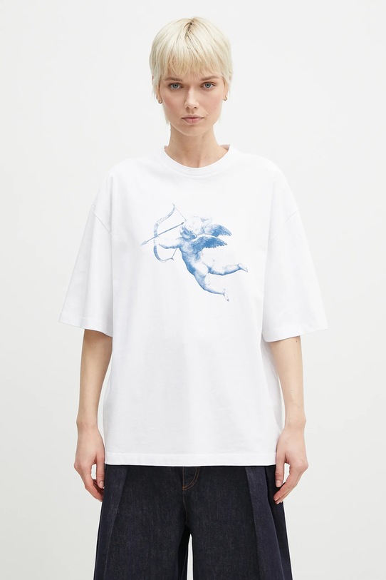 Fiorucci tricou din bumbac Cupid Print Relaxed Fit U02SPTSH101CJ01WH08 alb SS25