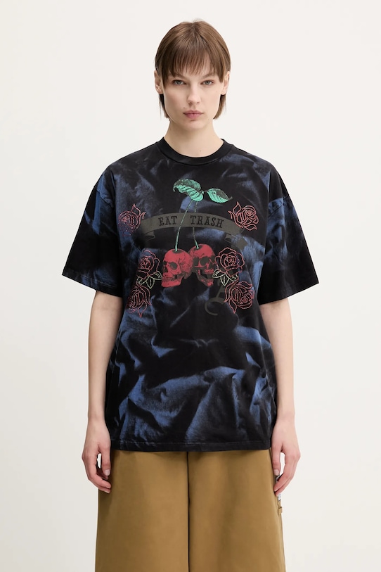 Βαμβακερό μπλουζάκι Aries Sprayed Trash Cherries SS Tee AR6001503 μπλε SS25