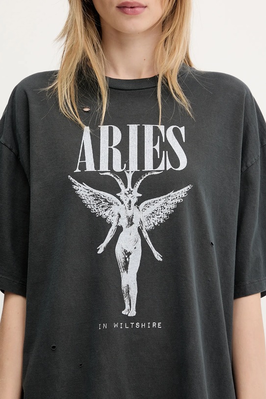 Βαμβακερό μπλουζάκι Aries Destroyed Nirvana SS Tee AR6001803
