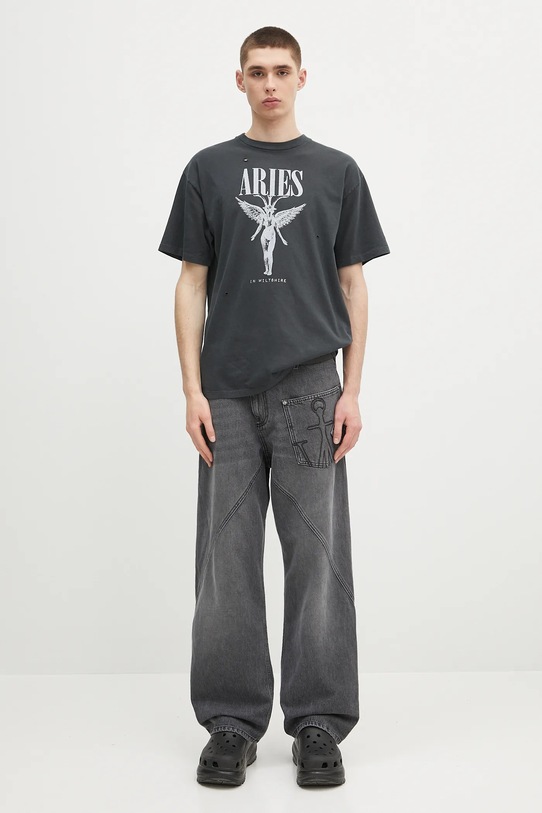 Βαμβακερό μπλουζάκι Aries Destroyed Nirvana SS Tee AR6001803