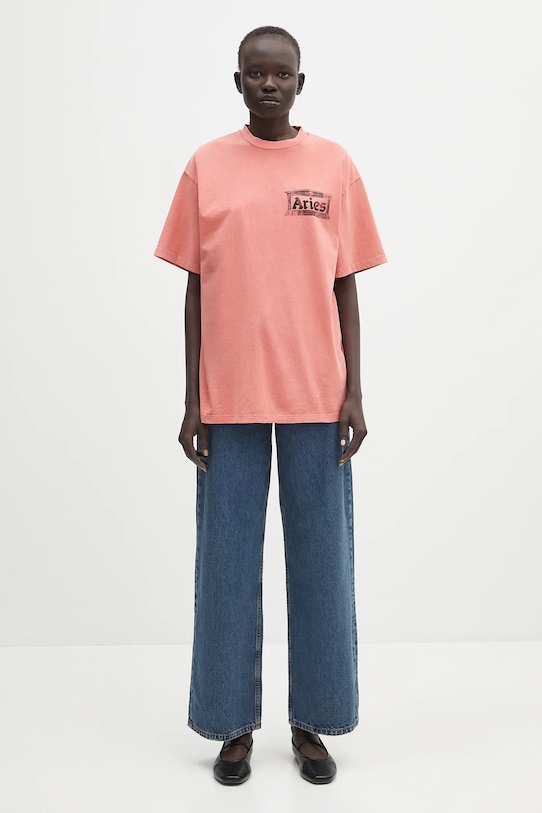 Bavlněné tričko Aries Aged Ancient Temple SS Tee AR6003103 oranžová
