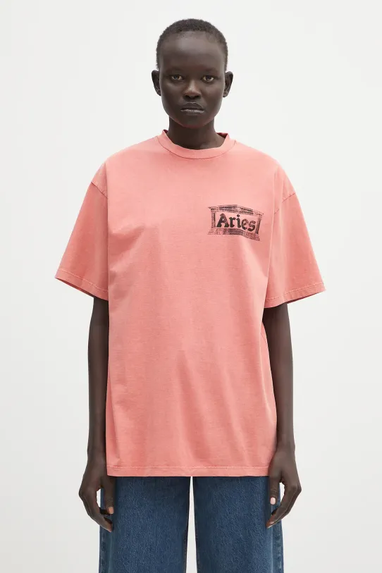 Bavlněné tričko Aries Aged Ancient Temple SS Tee regular oranžová AR6003103