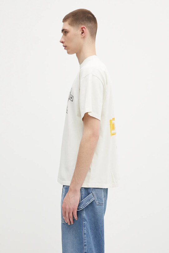 Clothing Aries cotton t-shirt Faded God Town SS Tee AR6003803 beige