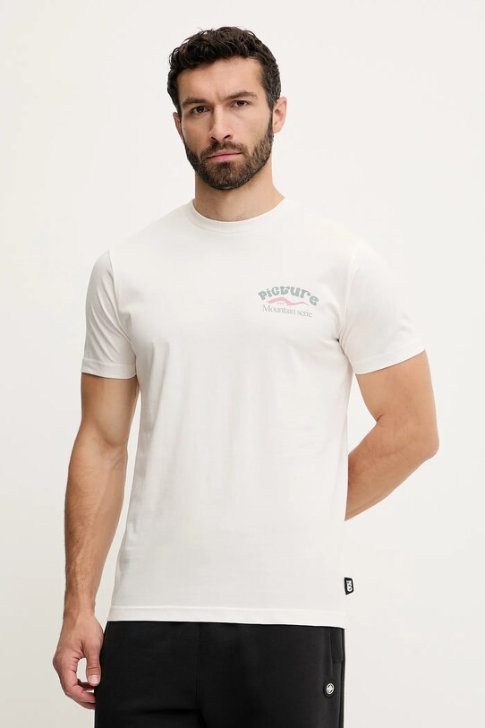 Picture t-shirt bawełniany D&S Catlins beżowy MTS1263