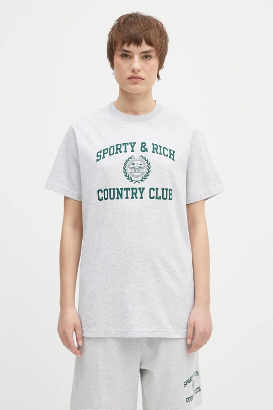 Tričko Sporty & Rich Varsity Crest TO043606218GY03 sivá SS25