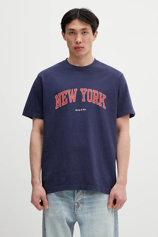 Bavlněné tričko Sporty & Rich New York Ivy relaxed námořnická modř TO043606304BL106