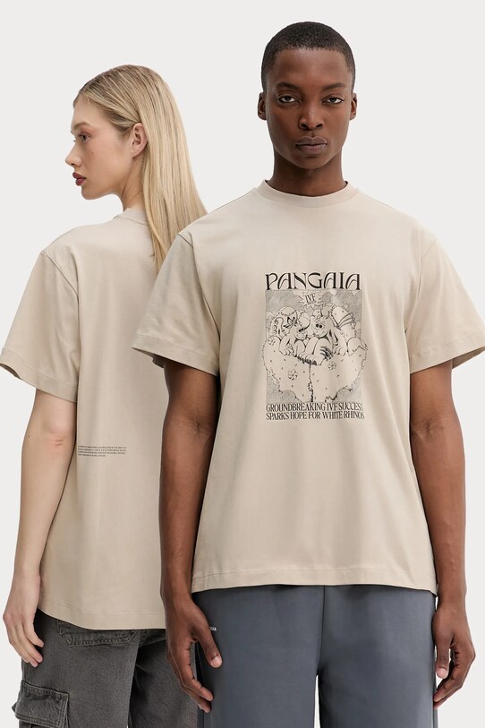 Pangaia tricou din bumbac print bej 10002434