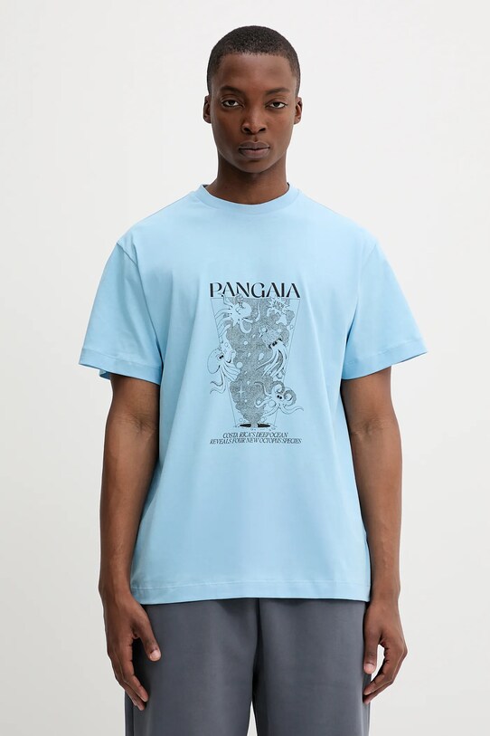 Bavlněné tričko Pangaia 10002436 modrá SS25