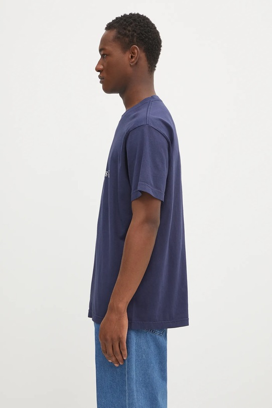 Odzież Sporty & Rich t-shirt bawełniany H&W Crest TO043612241BL106 granatowy