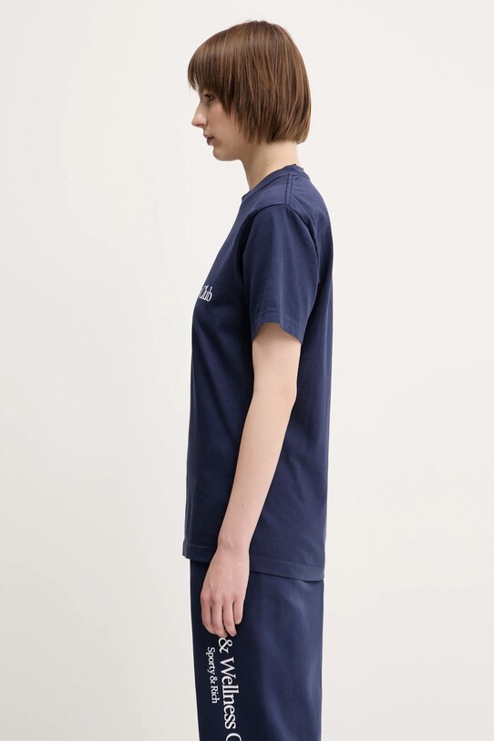 Sporty & Rich cotton t-shirt H&W Crest navy TO043612241BL106