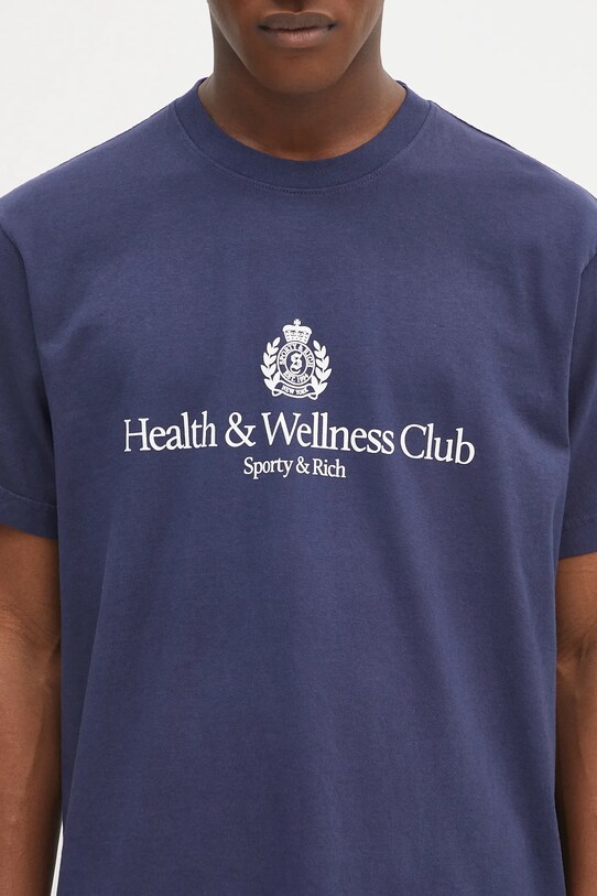 Sporty & Rich t-shirt bawełniany H&W Crest granatowy TO043612241BL106