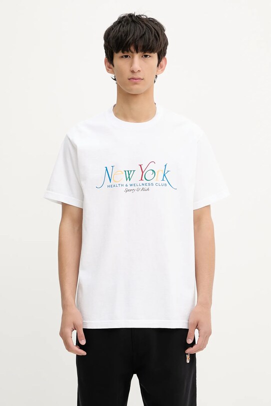 Хлопковая футболка Sporty & Rich Ny 94 печать белый TO043622034WH57