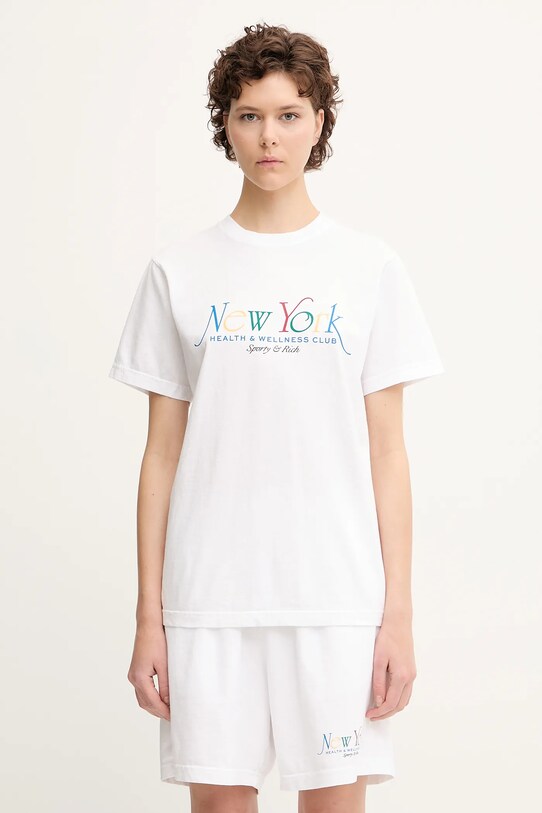 Хлопковая футболка Sporty & Rich Ny 94 TO043622034WH57 белый SS25