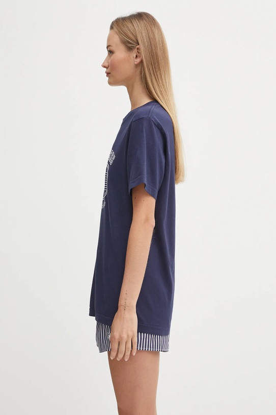 Sporty & Rich t-shirt bawełniany Paris Marathon granatowy TO043620126BL106