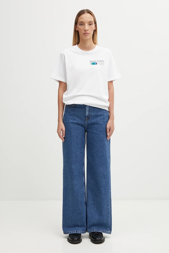 Sporty & Rich t-shirt bawełniany Invitational TO043621168WH01