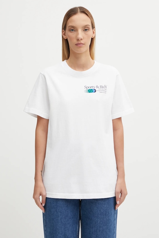 Sporty & Rich t-shirt bawełniany Invitational TO043621168WH01
