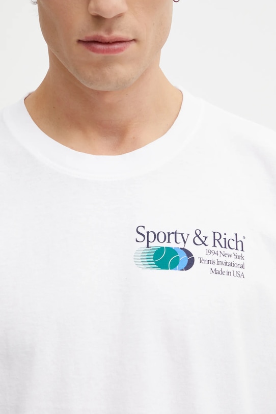 Sporty & Rich t-shirt bawełniany Invitational TO043621168WH01