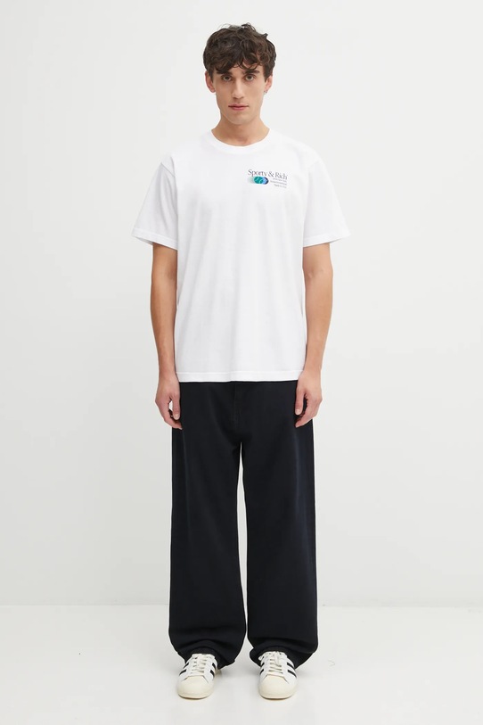 Sporty & Rich t-shirt bawełniany Invitational TO043621168WH01
