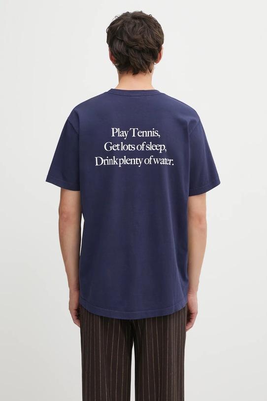 Odzież Sporty & Rich t-shirt bawełniany Play Tennis TO043621425BL106 granatowy