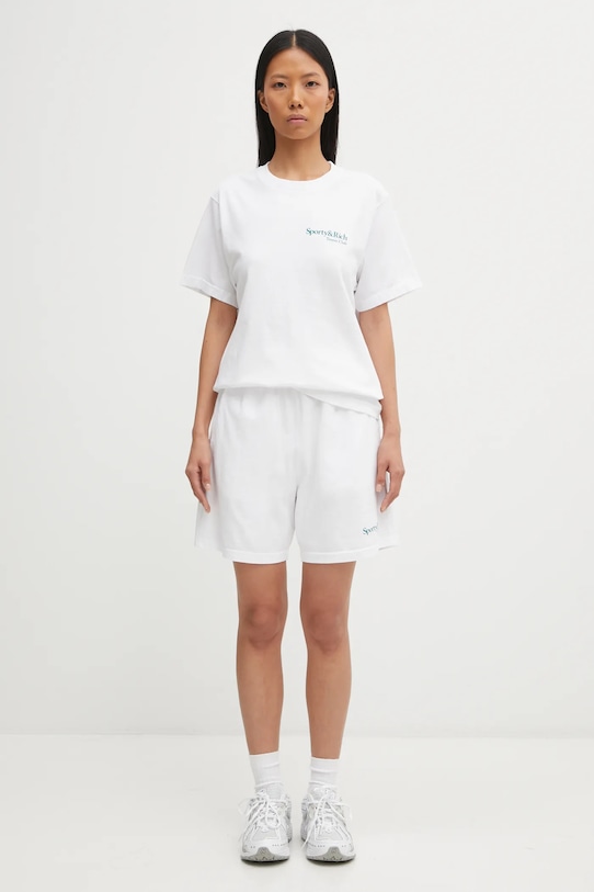 Sporty & Rich t-shirt bawełniany Play Tennis TO043621425WH01