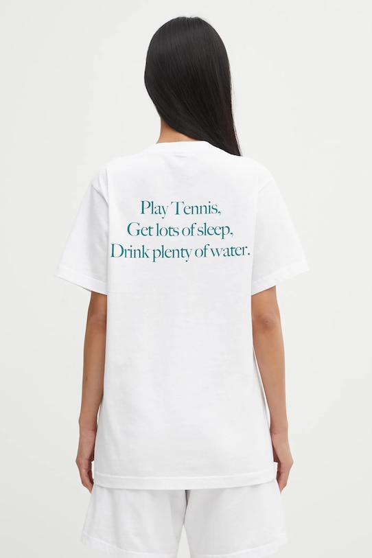 Sporty & Rich t-shirt bawełniany Play Tennis TO043621425WH01 biały AW25