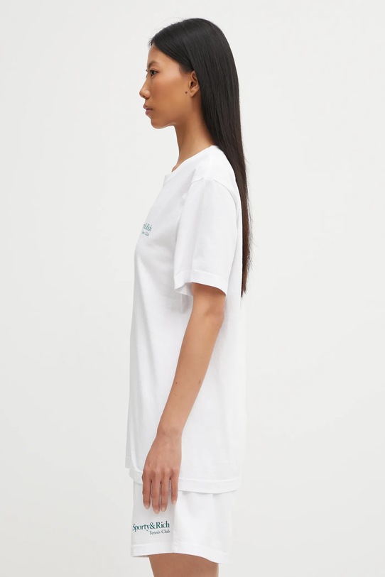 Sporty & Rich t-shirt bawełniany Play Tennis biały TO043621425WH01