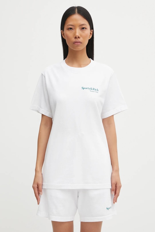 Sporty & Rich t-shirt bawełniany Play Tennis TO043621425WH01