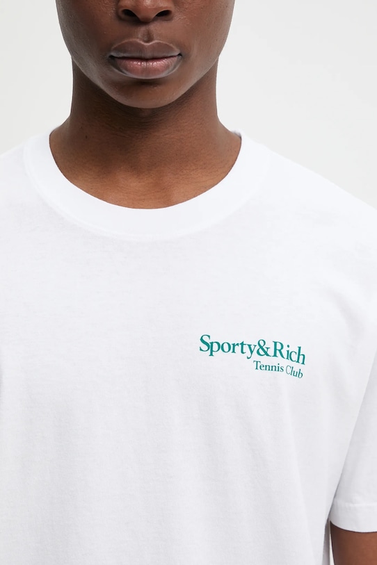 Sporty & Rich t-shirt bawełniany Play Tennis TO043621425WH01