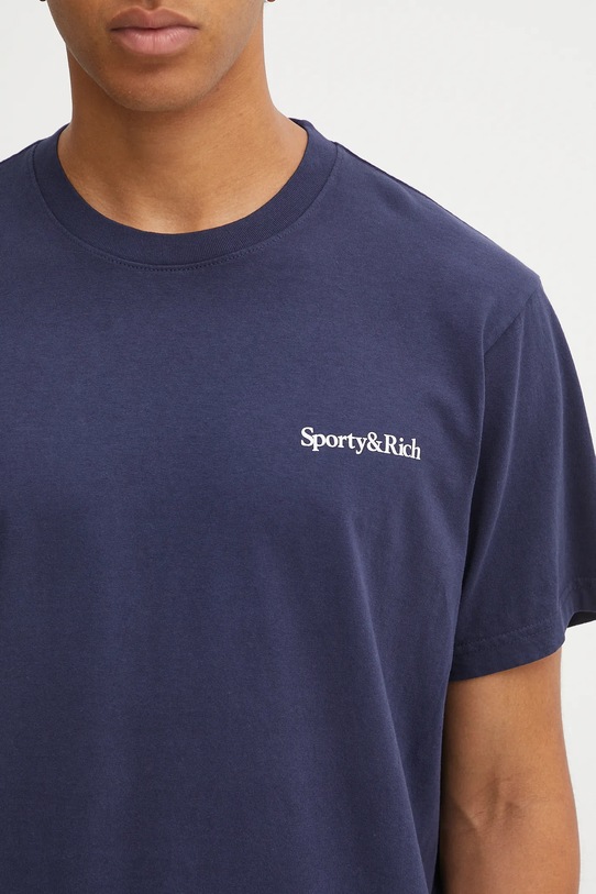 Sporty & Rich t-shirt bawełniany Health Is Wealth granatowy TO043602006BL106
