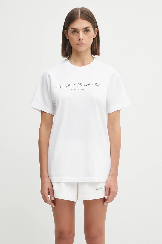 Sporty & Rich cotton t-shirt Ny Health Club TO043602043WH01 white SS25