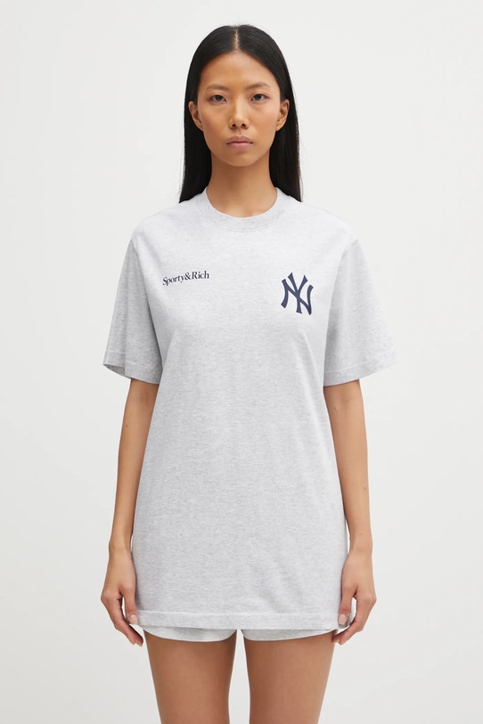 Sporty & Rich cotton t-shirt Champions TO043623633GY03 gray AW25