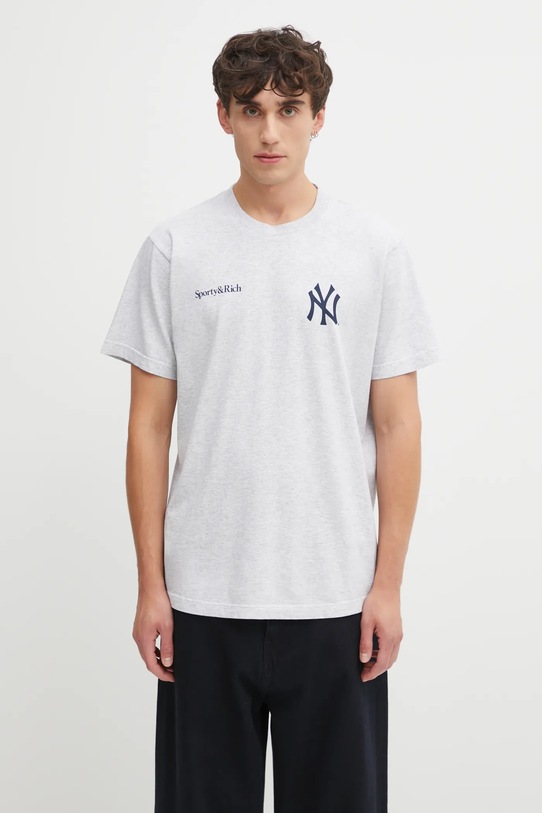 Odzież Sporty & Rich t-shirt bawełniany Champions TO043623633GY03 szary