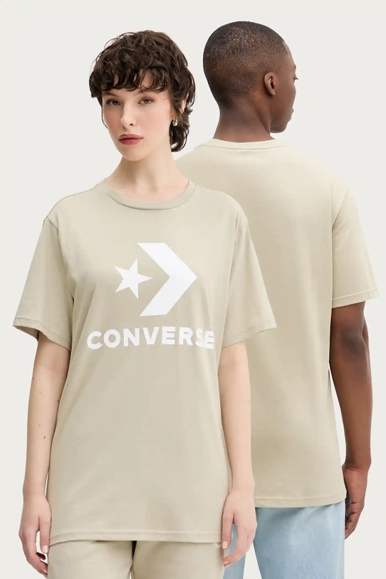 Converse tricou din bumbac print bej 10025458.A45