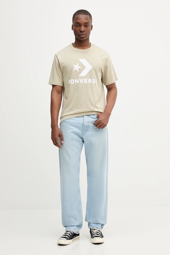 Converse t-shirt bawełniany 10025458.A45 beżowy SS25