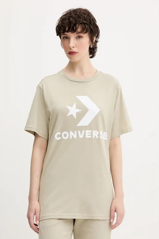 Odzież Converse t-shirt bawełniany 10025458.A45 beżowy