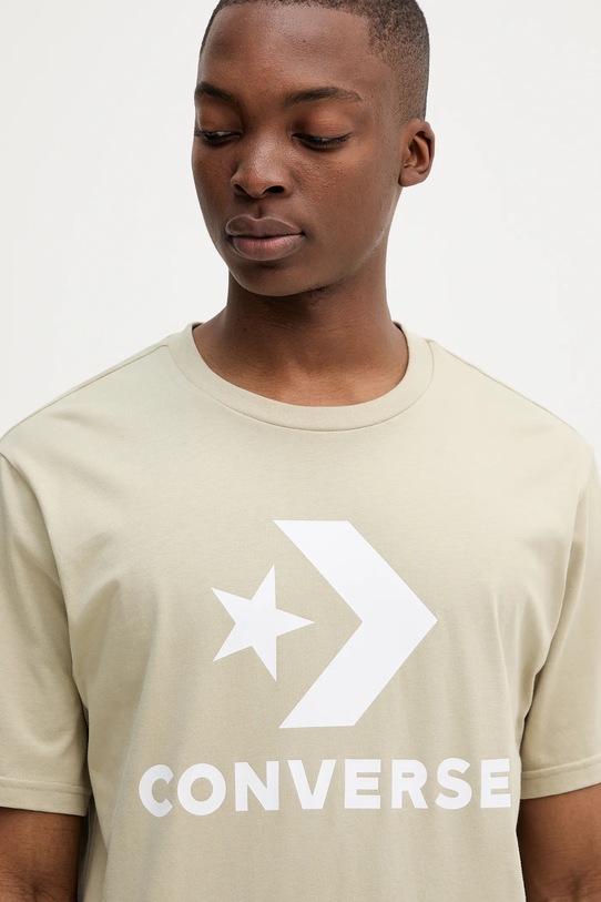 Converse t-shirt bawełniany beżowy 10025458.A45