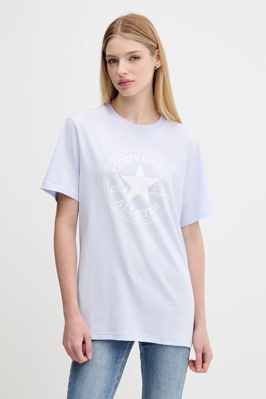 Oblečenie Bavlnené tričko Converse 10025459.A37 modrá