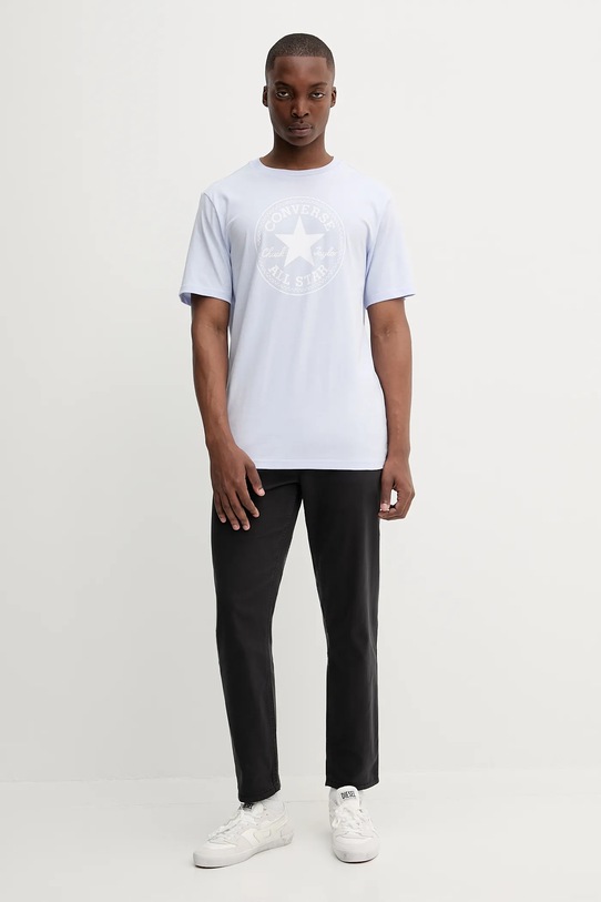 Bavlnené tričko Converse 10025459.A37 modrá